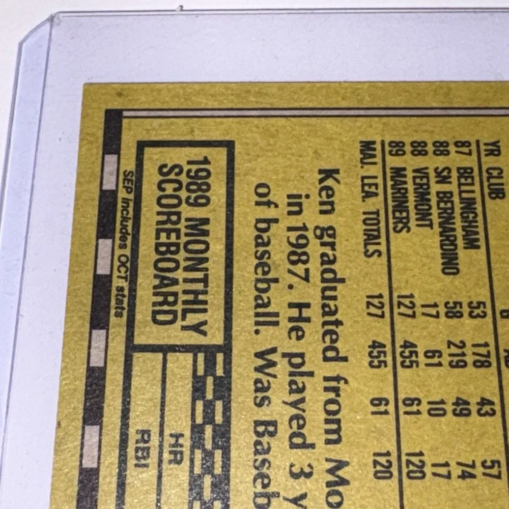 1989 Topps Ken Griffey Jr. All-Star Rookie Card Mint Condition